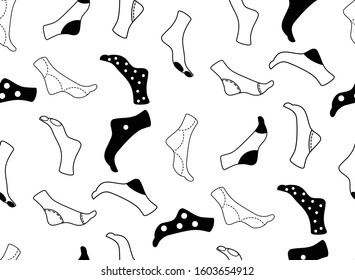 Crazy Socks Seamless Pattern. Wrapping Paper Design. Vector Isolated On A White Background.