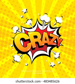 Crazy. Speech bubble icon