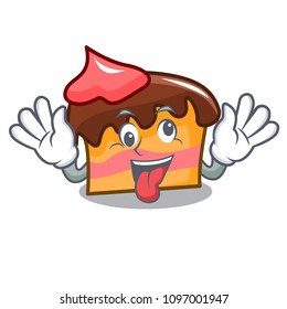 Crazy sponge cake mascot cartoon
