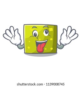 Crazy square mascot cartoon style