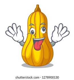 Crazy squash in a mascot fruit basket