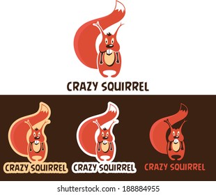 Crazy Squirrel Cartoon Character