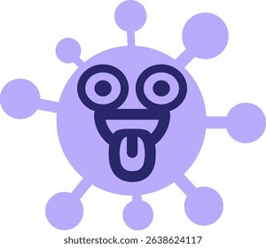 crazy staring virus in bright neon colors