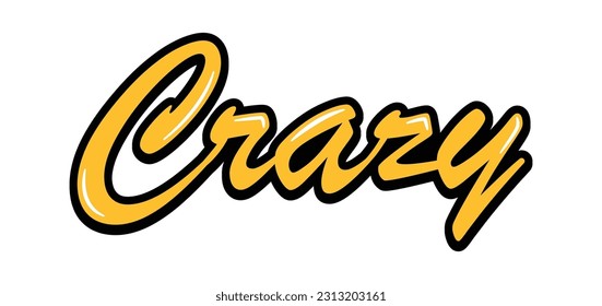 Crazy Street Art Sticker Vector Illustration