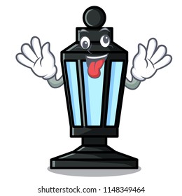 Crazy street lamp mascot cartoon