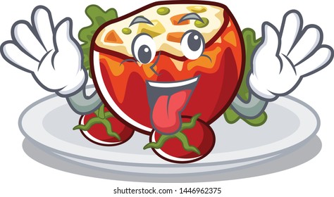 Crazy stuffed tomatoes in the cartoon shape