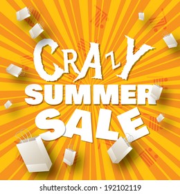 Crazy summer sale design template  