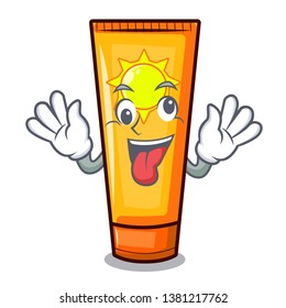 Crazy sun cream on a cartoon table