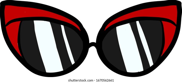 Crazy sunglasses, illustration, vector on white background.