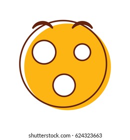 Crazy surprised emoji smiley face. Vector emoticon icon