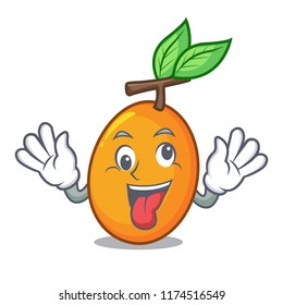 Crazy sweet yellow plum isolated on mascot
