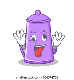 Crazy teapot character cartoon design