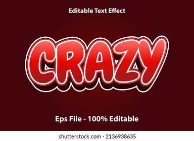 crazy text effect editable with red color.