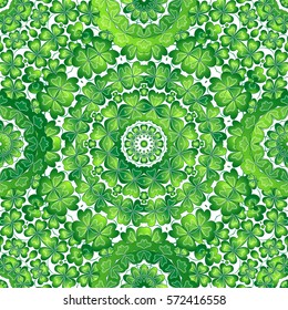 Crazy texture with clover. St. Patrick's Day seamless pattern. Vector illustration