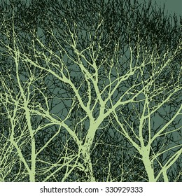Crazy tree silhouettes, vector