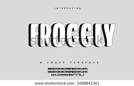 Crazy Typeface, A blend of craziness and boldness, Unique Font, Editable vector text illustration.