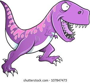 Crazy Tyrannosaurus Dinosaur Vector Illustration