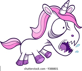 Crazy Unicorn Vector Illustration svg