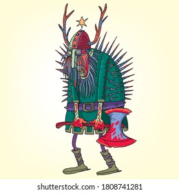 crazy viking ready to quarrel