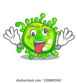 Crazy virus cells bacteria microbe isolated mascot