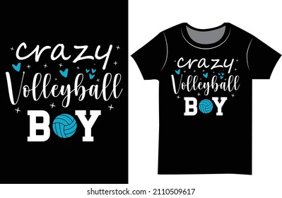 crazy volleyball brother svg t shirt design for men