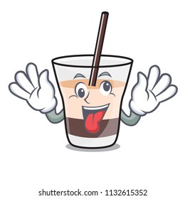 Crazy white russian mascot cartoon