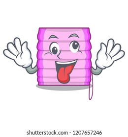 Crazy window with blinds isolated on mascot