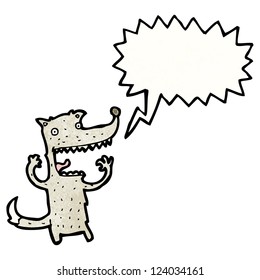 crazy wolf cartoon character
