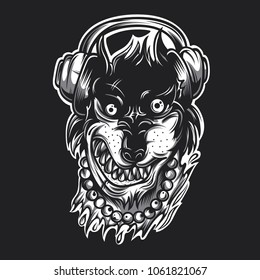 Crazy Wolf Illustration