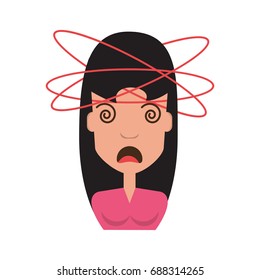 Crazy woman cartoon