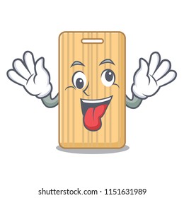 Crazy wooden cutting board mascot cartoon