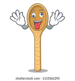 Crazy wooden spoon mascot cartoon