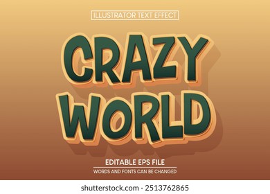 Crazy World Text Effect. editable text effect