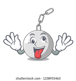 Crazy wrecking ball attached character on hitting