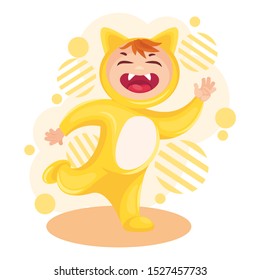 CRAZY YELLOW KITTY CHARACTER DESIGN