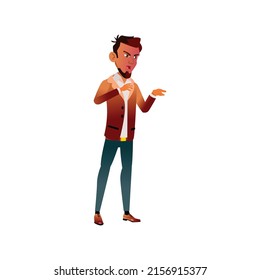 crazy young man shouting at colleague in office cartoon vector. crazy young man shouting at colleague in office character. isolated flat cartoon illustration