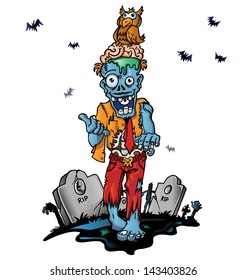 crazy zombie cartoon