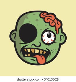 Crazy Zombie Head