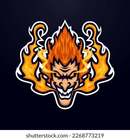 Crazyfire masscot logo illustration premium vector