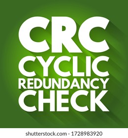 CRC - Signo de verificación de redundancia cíclica, fondo de concepto de tecnología