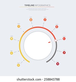 Crcle Timeline Infographics. Vector design template.