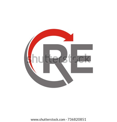 CRE or RE logo initial letter design template vector