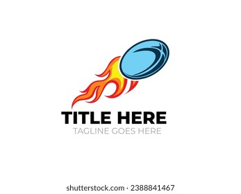 Creaive Rugby Ball on Fire Logo