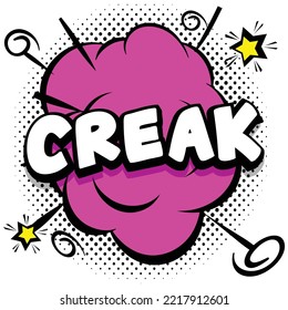 creak Comic bright template with speech bubbles on colorful frames