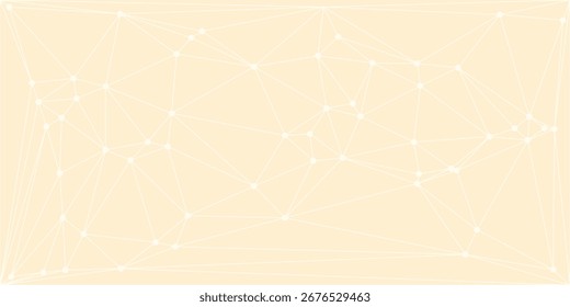 cremefarbener abstrakter Hintergrund mit fließenden Partikeln. Digitales Zukunftstechnologie-Konzept. Vektorgrafik.