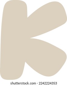 Cream abstract shape k illustration