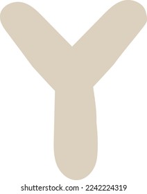 Cream abstract shape y illustration