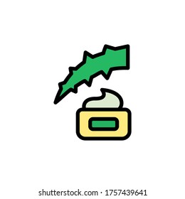 Cream aloe vera icon. Simple color with outline vector elements of healing plant icons for ui and ux, website or mobile application