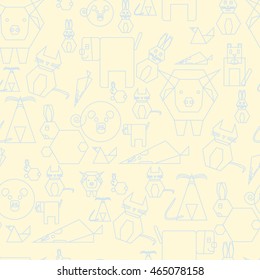 Cream animal seamless pattern background.
