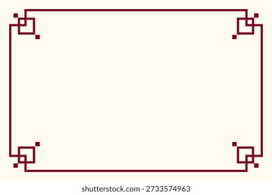 Fondo de crema con diseño de marco rojo de estilo chino - Fondo chino del año Nuevo para presentaciones de PowerPoint, , ppt, ilustración, presentación, abstracto